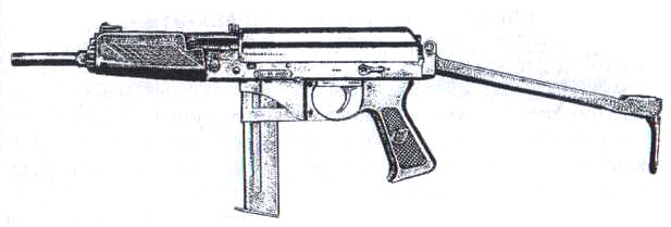 Simplified submachine gun 9a91 chambered for 9x19 mm "Parabellum" with